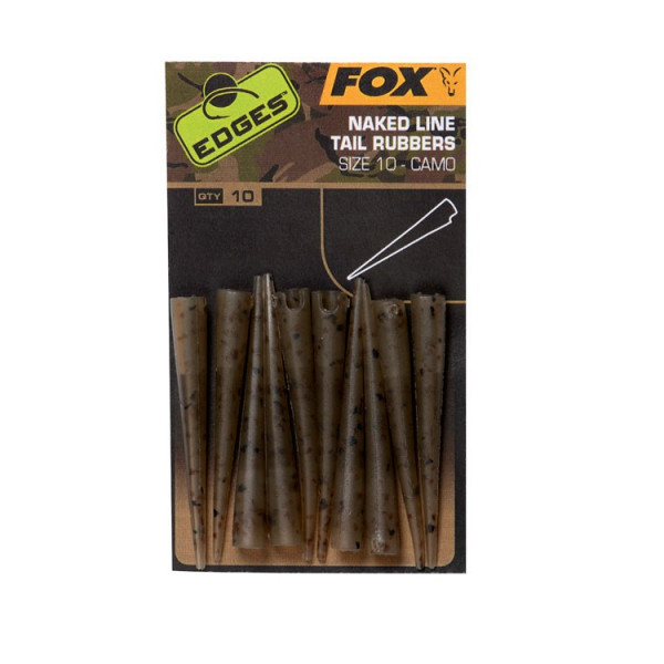 Gumelės Fox Edges Camo Naked Line Tail Rubbers Size 10