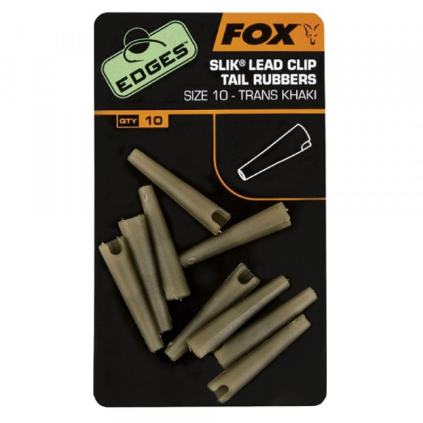 Gumelės Fox EDGES™ Slik® Lead Clip Tail Rubber sz 10