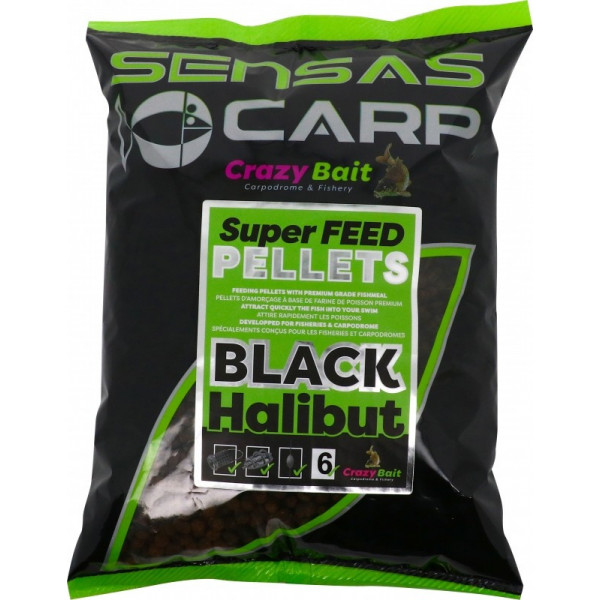 Sensas Paletes Pellet Super Feed melnais paltuss 700 g