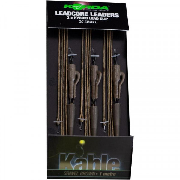 Sistema Korda Leadcore Leaders - Hybrid Lead Clip QC Swivel 1m