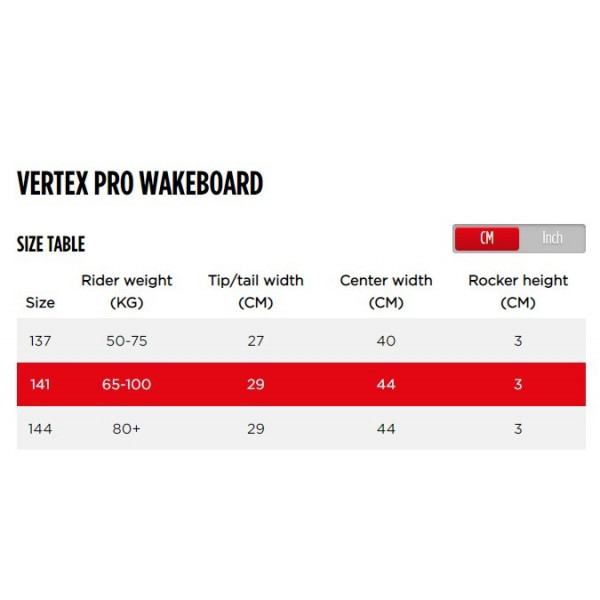 Vandenlentė Jobe Vertex Pro Wakeboard