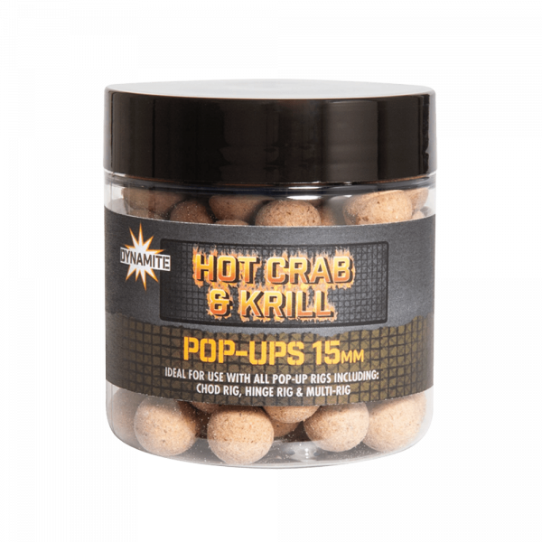 Plaukiantys Boiliai Dynamite Baits Hot Crab&Krill Foodbait Pop