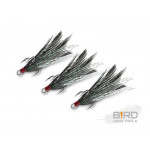 Delphin B!RD Hook TRIPLE / 3pcs Size 10 Black Feathers