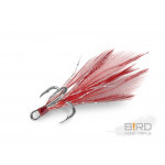 Delphin B!RD Hook TRIPLE / 3pcs Size 6 Red Feathers