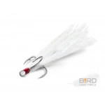 Delphin B!RD Hook TRIPLE / 3pcs Size 8 White Feathers