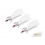 Delphin B!RD Hook TRIPLE / 3pcs Size 4 White Feathers