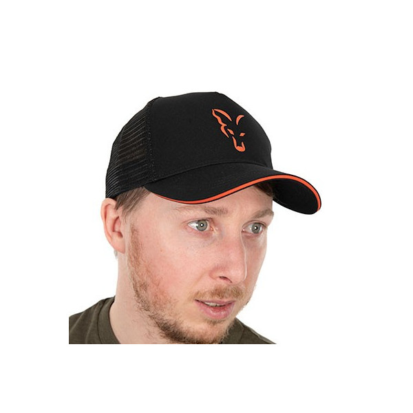 Fox Collection Trucker Cap Black & Orange kepurė