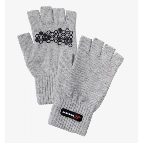 Scierra Wool Half Finger Glove Light Grey Melange