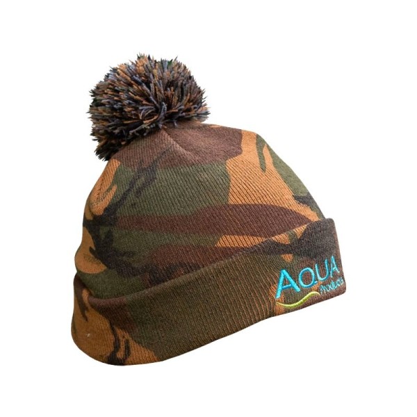 Aqua Camo Bobble Hat