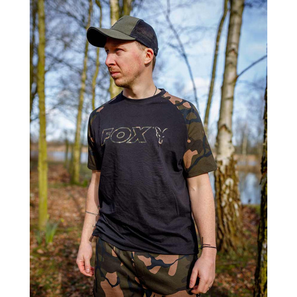 Fox Black/Camo Outline T-Shirt MARŠKINĖLIAI