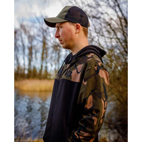 Fox LW Black/Camo Split Zip Hoody DŽEMPERIS BLIUZONAS SU