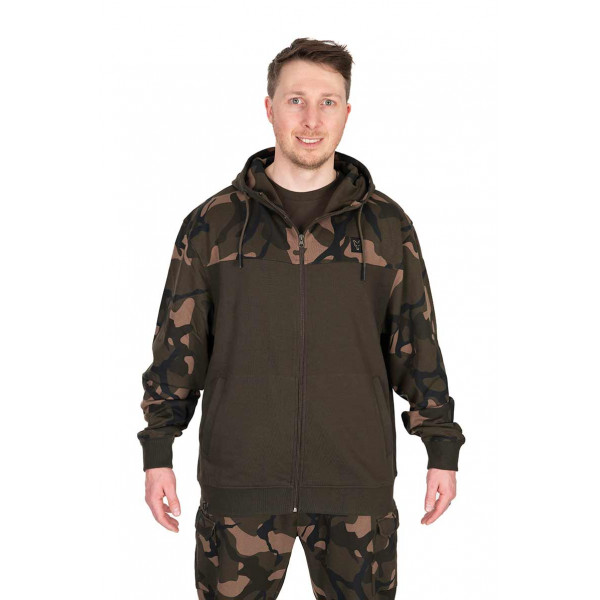 Fox LW Khaki/Camo Split Zip Hoody DŽEMPERIS BLIUZONAS SU