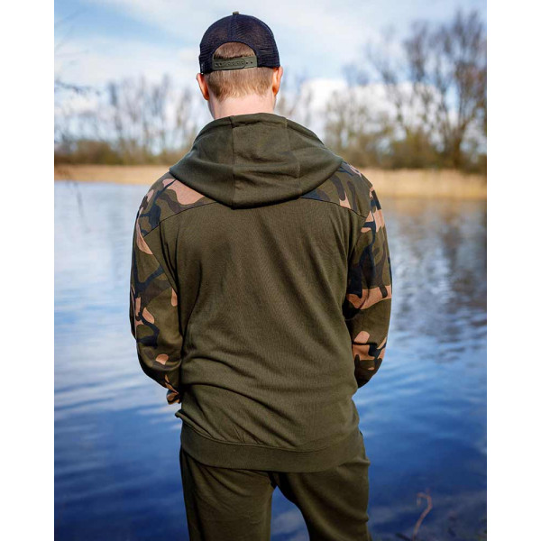 Fox LW Khaki/Camo Split Zip Hoody DŽEMPERIS BLIUZONAS SU