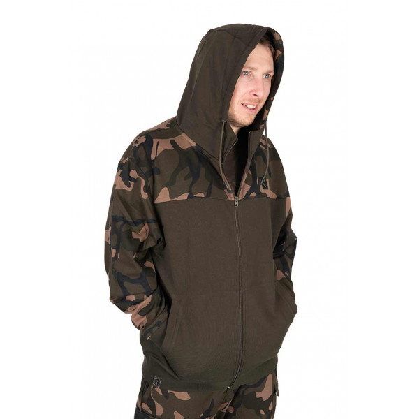 Fox LW Khaki/Camo Split Zip Hoody DŽEMPERIS BLIUZONAS SU