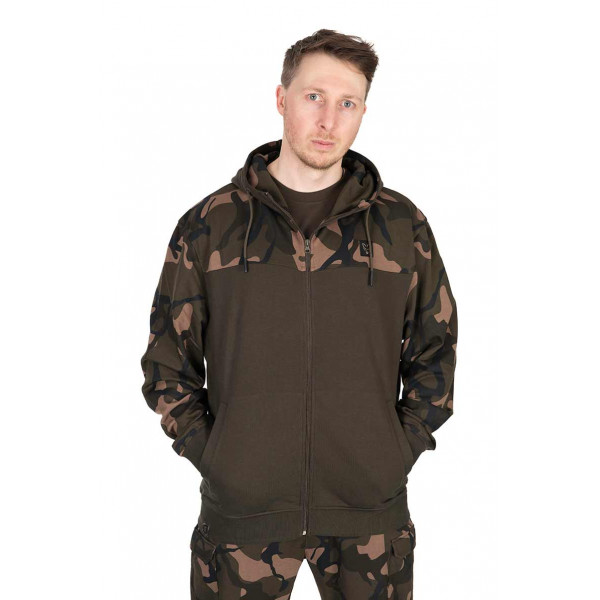 Fox LW Khaki/Camo Split Zip Hoody DŽEMPERIS BLIUZONAS SU