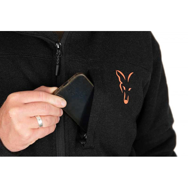 Fox Collection Sherpa Jacket Black & Orange Striukė