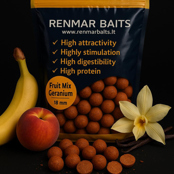 Renmar Baits Boiliai Fruit Mix Geranium 18 mm 1 kg