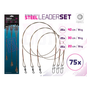 Set of steel cords BOMB! with a swivel. and carabiner. / 7 fibres 75x /20,30,40cm/12kg