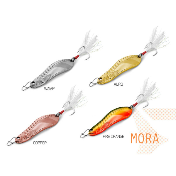 Spoon Delphin MORA 30g FIRE ORANGE hook 4