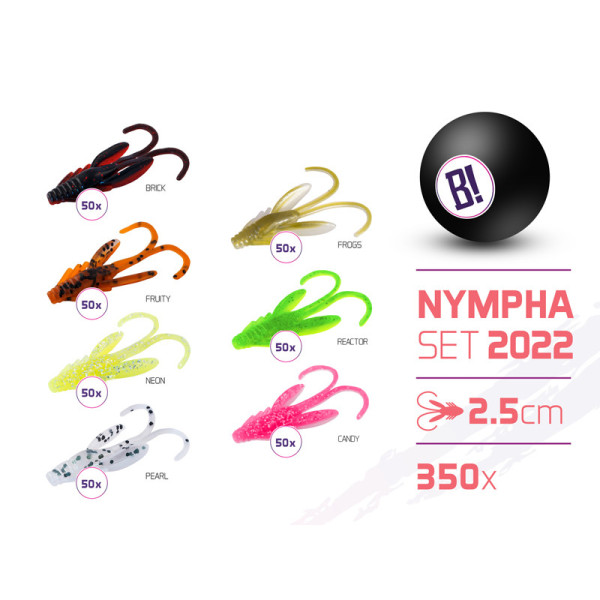 Set of lures BOMB Nympha 2022 colours 2.5 cm / 350 pcs 2.5 cm