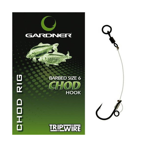 GARDNER Chod Rig BARBED CHOD süsteem konksuga