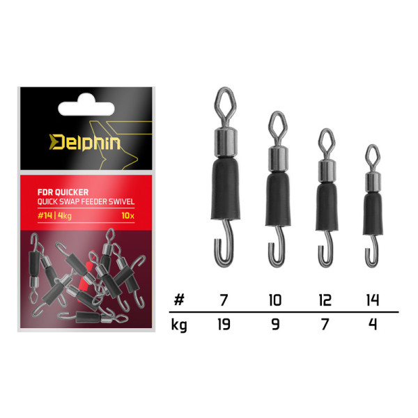 Quick change anti twist swivel Delphin FDR Quicker / 10 pcs 12/7kg