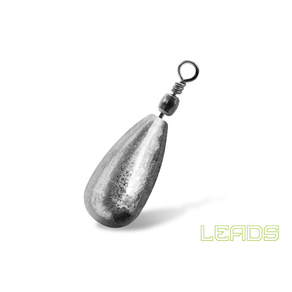 Delphin LEADS Pear with swivel / 5pcs 25,0g