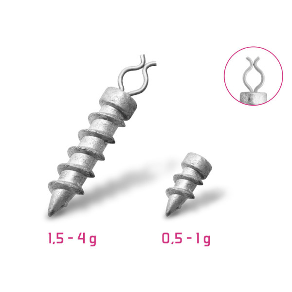 Delphin B! Screw-in Additional Weight / 10pcs 0,5g