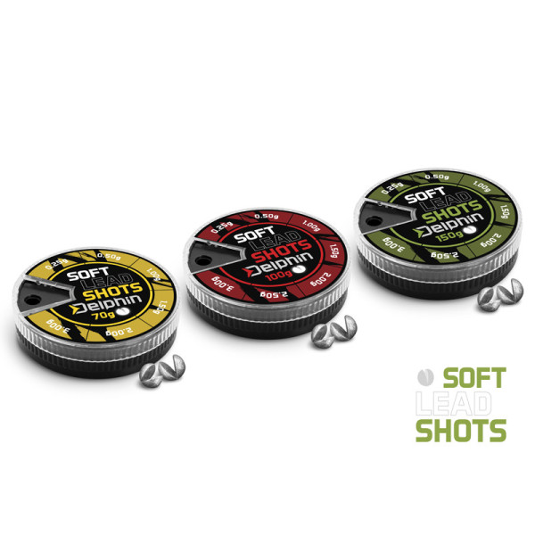 Split-shot sinkers Delphin SOFT (green dispenser) 150g