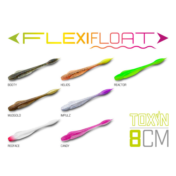 Artificial lure Delphin TOXIN Uvs / 8pcs 8cm / REACTOR