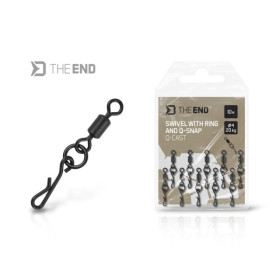 Swivel with a ring and a quick clip Delphin TheEND Q-Cast /10 pcs 4/20kg
