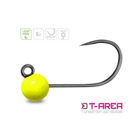 Tungsten jig Delphin T-AREA BL / 5 pcs fluo yellow/4mm/0,6g/ 6