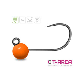 Tungsten jig Delphin T-AREA BL / 5 pcs fluo orange/4,6mm/0,9g/ 6