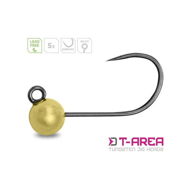 Tungsten jig Delphin T-AREA BL / 5 pcs golden/6,4mm/2,2g/ 4