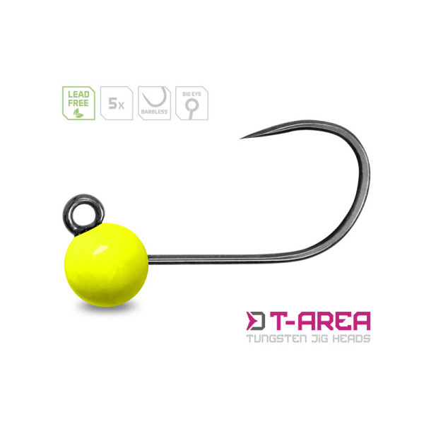 Tungsten jig Delphin T-AREA BL / 5 pcs fluo yellow/6,4mm/2,2g/ 4
