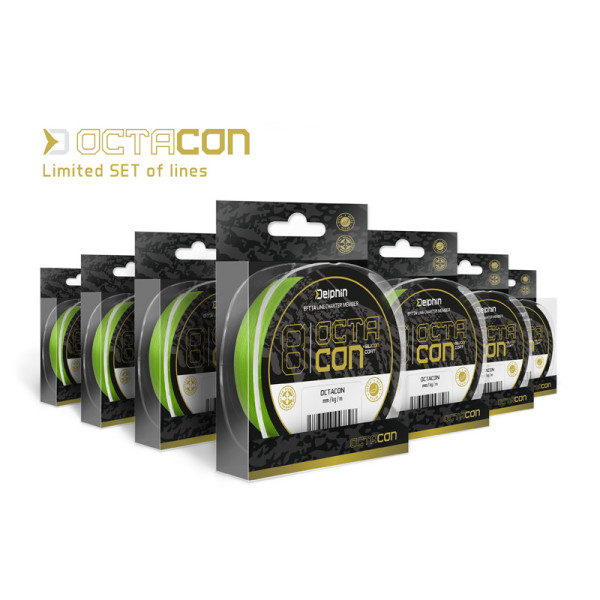 Limited SET of braided lines Delphin OctaCON / fluo green 12 pcs