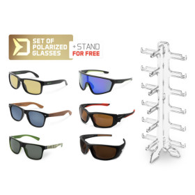 Set of polarised sunglasses + free stand