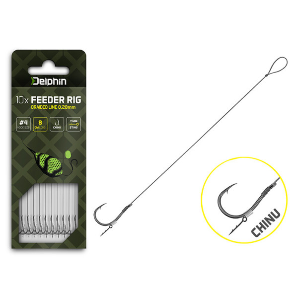 Feeder rig Delphin Braided Sting / 10pcs 12cm/0,14mm/Chinu 8