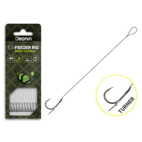 Feeder rig Delphin Braided Sting / 10pcs 8cm/0,20mm/Turner 4