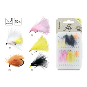 Set of artificial flies Delphin FLY / 10pcs Pond trout