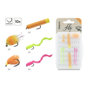 Set of artificial flies Delphin FLY / 10pcs Bung trout