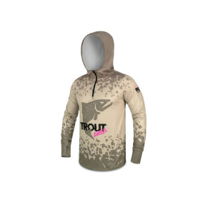 Hooded long sleeve top Delphin UV ARMOR 50+ Trout XXL