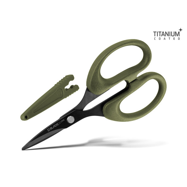 Serrated scissors Delphin BladeX Long Titan 12 cm