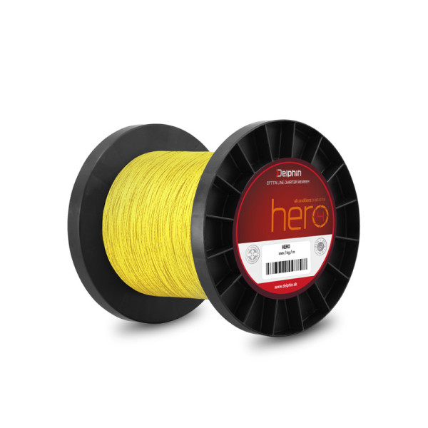 Delphin HERO 4 / fluo yellow 0,14mm 9,1kg 1000m