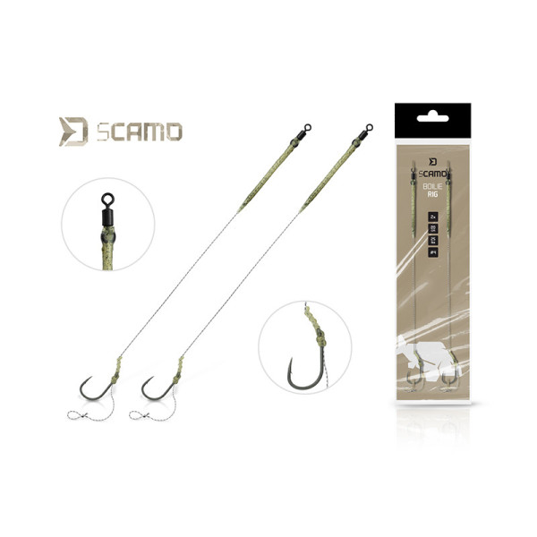 Rig Delphin sCAMO Boilie rig / 2 pcs 20cm/25lbs/ 4