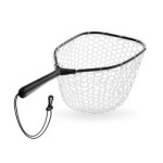 Trout landing net Delphin TroutSPIN soft mesh 40x30cm