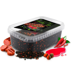 Pellet box Delphin Reaxe READY&GO Frankfurter–Chilli/400g+120ml booster+10mm waft