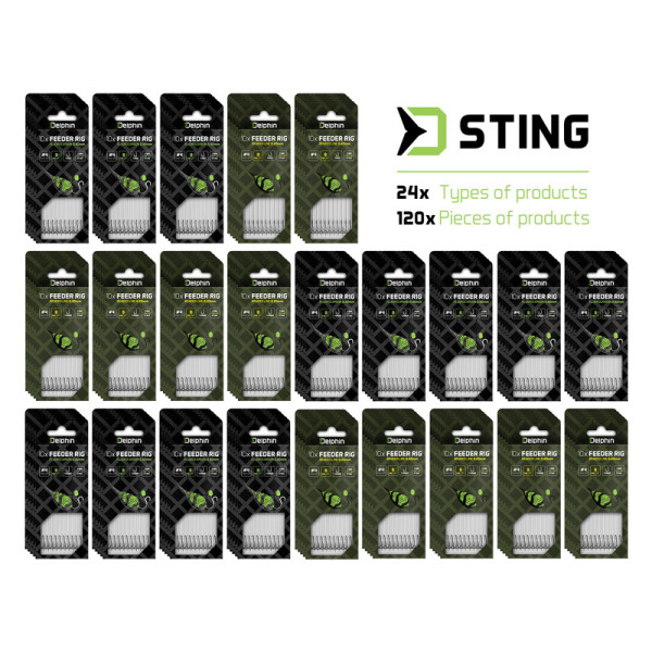Set of feeder rigs Delphin Sting 120pcs