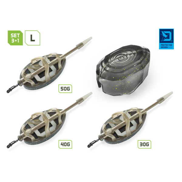 Feeder set with a mould Delphin Method QUIX Reaxe 3+1 30g,40g,50g
