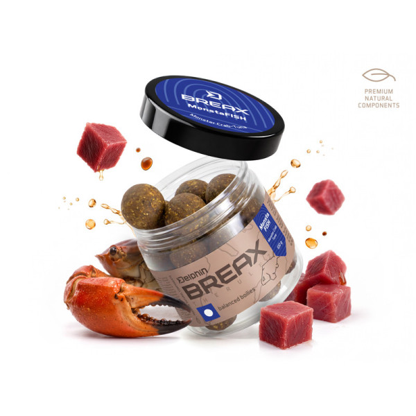 Balanced boilies Delphin BreaX / MonstaFISH Monster crab-Tuna/16mm/100g
